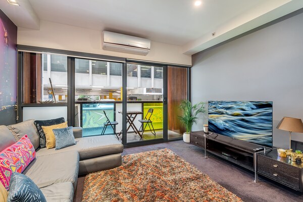 Foto van Strak 2-slaapkamer centraal Melbourne - Vakantiehuis in Melbourne - LivingRoom