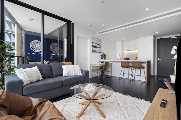 Foto van Stijlvol appartement met 1 slaapkamer in Fortitude Valley - LivingRoom