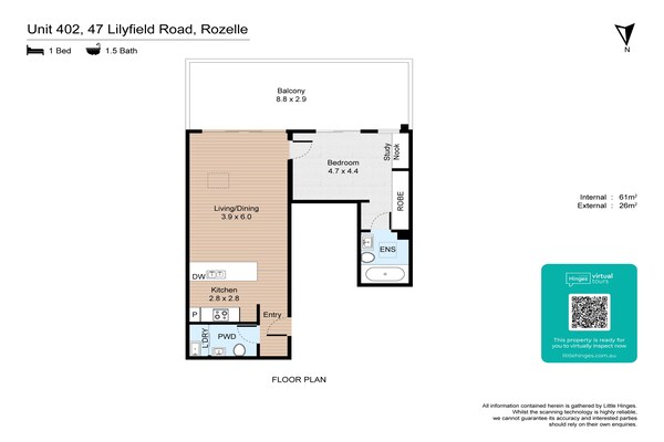 Foto van Designappartement met 1 slaapkamer en balkon - Vakantiehuis in Rozelle - HallReception