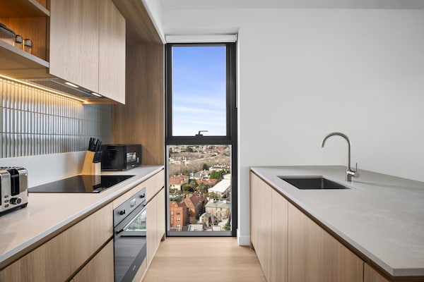 Foto van Sky-View appartement met 2 slaapkamers vlakbij St Kilda Beach - Kitchen