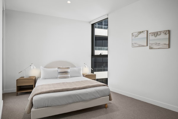 Foto van Sky-View appartement met 2 slaapkamers vlakbij St Kilda Beach - BedRoom