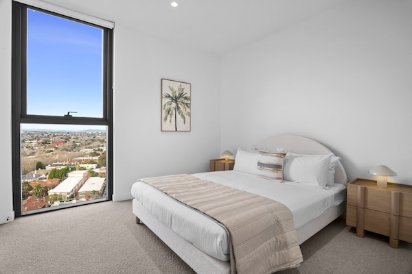 Foto van Sky-View appartement met 2 slaapkamers vlakbij St Kilda Beach - BedRoom
