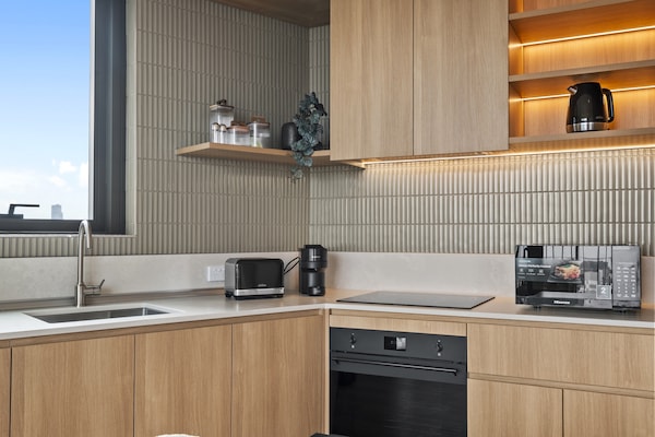 Foto van Appartement met balkon en 3 slaapkamers vlakbij Albert Park - Kitchen