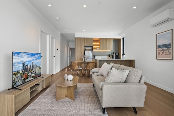 Foto van Skydeck appartement met 2 slaapkamers nabij Albert Park - LivingRoom