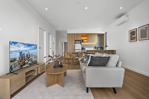 Foto van Appartement met balkon en 2 slaapkamers vlakbij Albert Park - LivingRoom