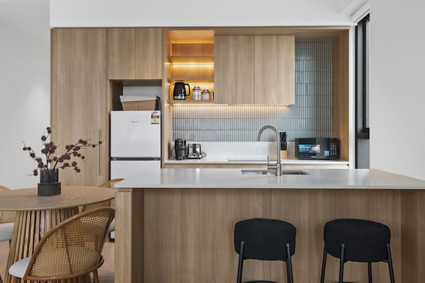 Foto van Appartement met balkon en 2 slaapkamers vlakbij Albert Park - Kitchen
