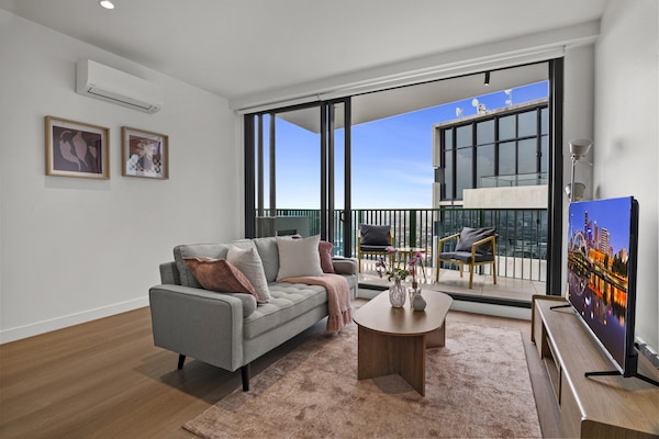 Foto van Appartement met 2 slaapkamers aan St Kilda Road met toegang tot het dakterras - LivingRoom