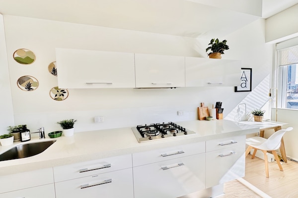 Foto van Stijlvol appartement met 1 slaapkamer in het centrum van Adelaide - Kitchen