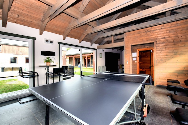 Foto van Villa met verwarmd buitenzwembad en sauna - Vakantiehuis in Manhay (lamormenil) - RecreationRoom