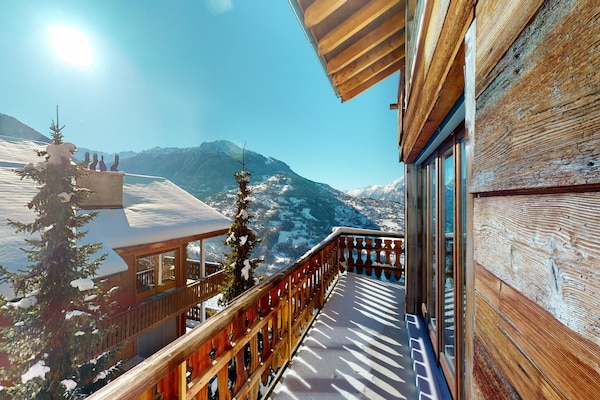 Foto van Luxe appartement in Veysonnaz - Vakantiehuis in Veysonnaz - TerraceBalcony