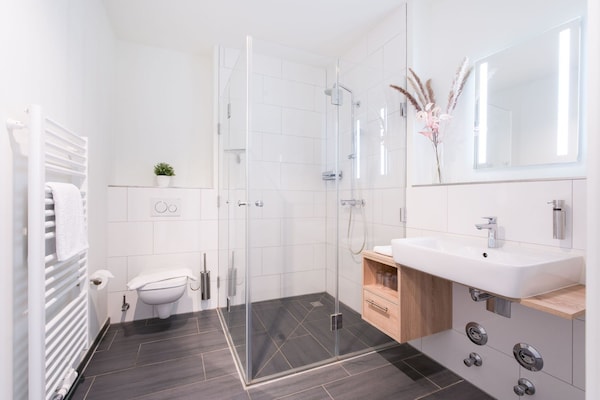 Foto van Rustplek met uitzicht op het park - Vakantiehuis in Travemünde - BathRoom