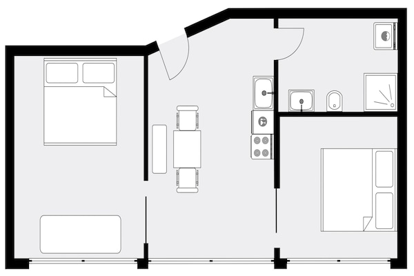 Foto van Appartement aan de kust in Amager met zwembad - Vakantiehuis in København - FloorPlan