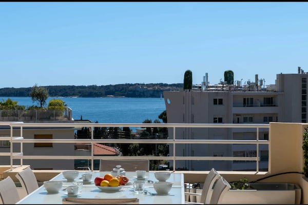 Foto van Penthouse met zeezicht en zwembad, airconditioning, 6 personen – Cannes - Untagged