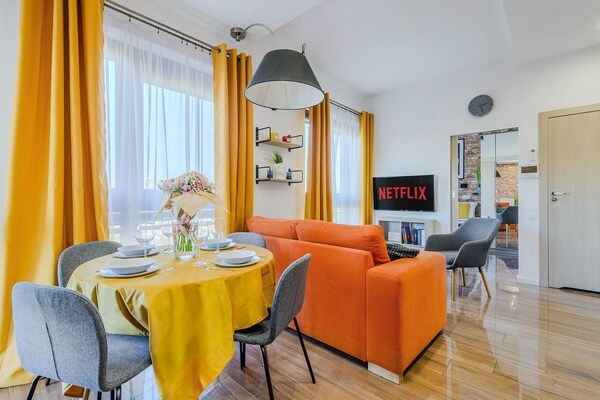 Foto van Siedmiogrodzka appartement met uitzicht - Vakantiehuis in Warszawa - DiningRoom