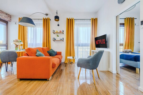 Foto van Siedmiogrodzka appartement met uitzicht - Vakantiehuis in Warszawa - LivingRoom